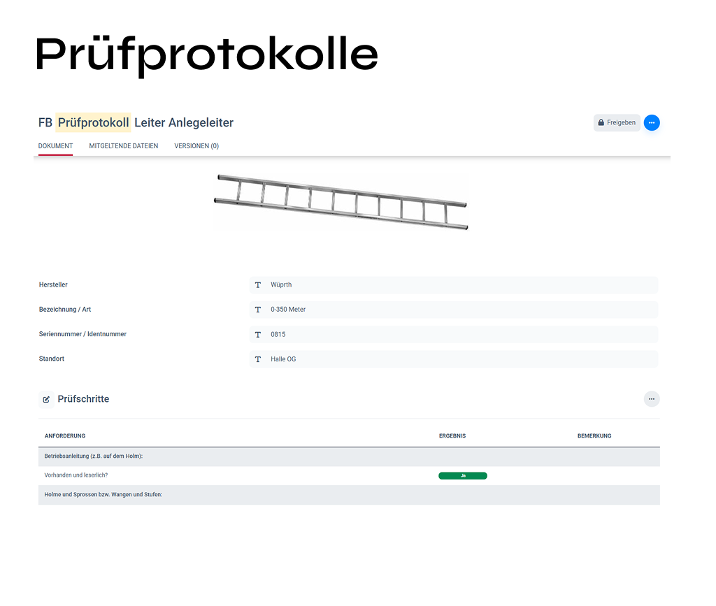 Prüfprotokolle